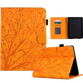 Case Compatible with 7 Inch Kindle Paperwhite (12th Generation-2024)/Kindle Colorsoft Signature Edition 2024, Leather Lightweight Case with Card Slots, Stand for Kindle Paperwhite 2024, Orange