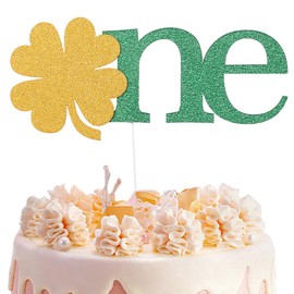 CREATCABIN 2 Stück St. Patrick's Day Geburtstagstortenaufsatz Lucky St. Patrick's Day Vierblättriges Kleeblatt Irische Themen Kuchen Dekorationen Kuchen Topper Für Feier Kuchendekorationszubehör