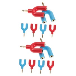 jojofuny 12pcs u Shape Headphone Adapter y Splitter Dual Port Audio Splitter for Sharing Music Tablets and Laptops Compact and Design for Easy Carrying and Storage