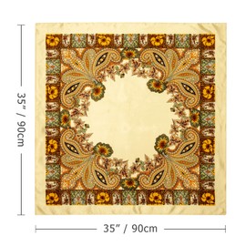 DRESHOW 4 Pack Large Square Satin Headscarves Hair Scarves Silk Accessories Classic Patterned Squares Beach Bandanas for Women