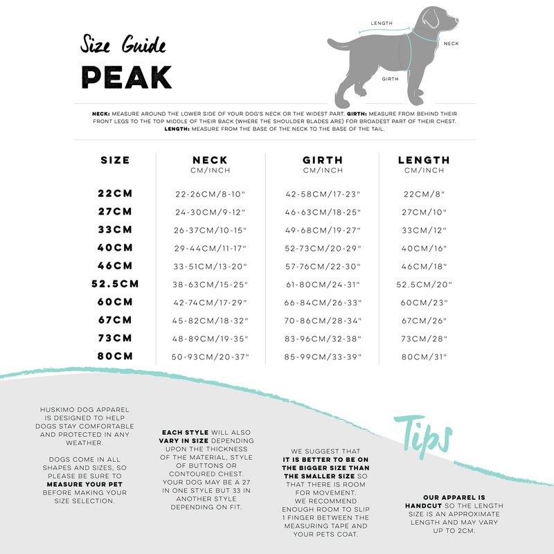 Huskimo Peak Dog Waterproof Raincoat, Fjord Blue, 46cm
