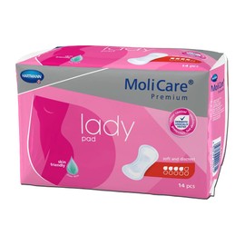 MoliCare Premium Lady Pad Incontinence Pads for Women with Bladder Weakness, 4 Drops, Pack of 14