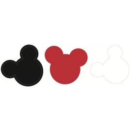 WiggleWalls 3 Inch Trio MICKEY MOUSE EARS Decals Red White Black Removable Wall Sticker Art