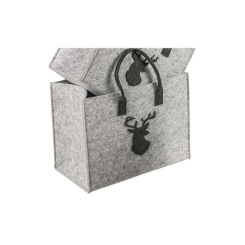 LaFiore24 High Felt Shopping Bag Shopper Festival Deer Large 42