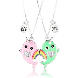 Best Friend Necklace Fox Necklace Bff Necklace for 2/3 Matching Friendship Necklace for 2 Girls Sister Birthday Christmas Gifts