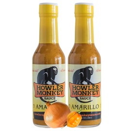 Howler Monkey Sauce Amarillo - Panama Hot Sauce - Gluten-Free, No Carbs, Low Sodium - No Thickeners, Preservatives, or Added Sugars - 5 oz (2-Pack)