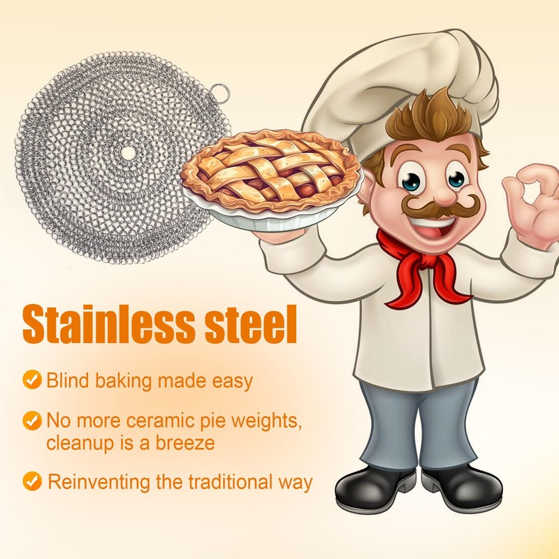 Gosknor Baking Pie Crust Weights Chain, Stainless Steel Pie Weight
