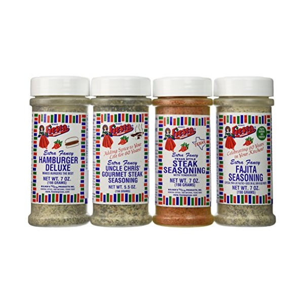 Bolner's Fiesta Extra Fancy Texas Barbeque Seasoning 4 Flavor Variety
