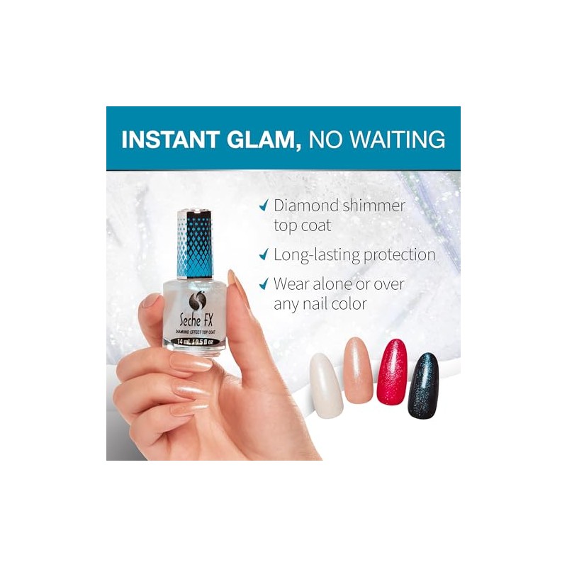 Seche Top Coat Efecto Diamante Blue 14.8ml