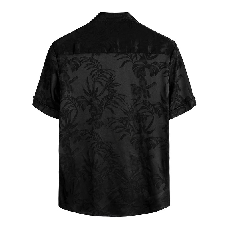 VATPAVE Mens Summer Jacquard Regular Fit Shirts Casual Button Down