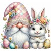 x12 Gnome Spring Easter Rabbit Glass Vinyl Decal Stickers Colour
