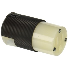 Hubbell HBL5269C Connector, 15 amp, 125V, 5-15R, Black/White