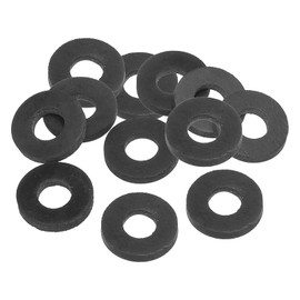 PATIKIL M10 Rubber Flat Washer, 12 Pack 10mm ID 22mm OD 3mm Thick Sealing Spacer Gasket Ring for Faucet Pipe Water Hose Fastener Bolt, Black