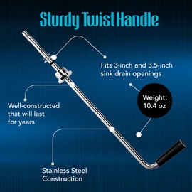 STEADYKLEEN - Sink Drain Valve Rotary Twist Handle for 3-Tier Commercial Sink, Controls Sink Drain Stopper and Replaces Old Handles, Must-Have Accessory for Sink Repair Kit