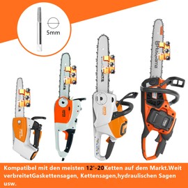 Kettenschärfgerät, Kettensäge Schärfgerät, Kettensägenschärfer Kit mit 3 Schleifköpfen Handkurbeln Tragbar Sägekettenschärfgerät für Alle Arten von Kettensägen