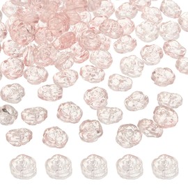 sourcing map 100 Pcs Rose Beads, 0.55" Glass Flower Rose Charm Carved Loose Spacer Crystal Craft Beads for DIY Jewelry Making Bracelet Beading Projects Supplies, Dark Pink