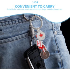 9 Piezas Pulsera De Llavero Bandera Del País Llaveros Llavero País Bolso Bandera Nacional De La Canadiense Anillos Hombre Hebilla Auto