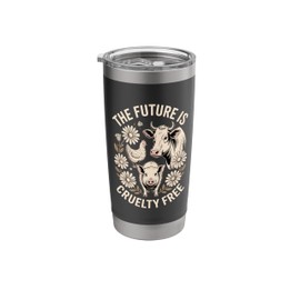 The Future Is Cruelty Free, Farm Animals, Vegan for all. Stainless Steel Insulated Tumbler