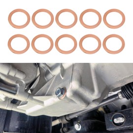 Lyxheth 10PCS Oil Drain Plug Gasket, Oil Drain Plug Washer, 14mm Copper Crush Washer Oil Sealing Gaskets, Oil Drain Plug Washer Gaskets Car Accessories Compatible with OEM Part 007603-014106 (10PCS)