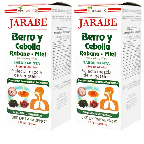 Jarabe Berro y Cebolla Rabano - Miel 8 Oz 2-Pack