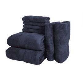 Bennett & Shea Home 8-Piece Luxury Bath Towel Set, 100% Turkish Cotton Loops, Premium Towels for Bathroom, Highly Absorbent and Quick Dry Bath Towels, Extra Soft Towel Set, Night Sky