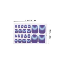 FOMIYES 5pcs Cat Eye Glitter Toe Nail Stickers Full Cover Press Toenail Wraps for DIY Nail Art Easy Removal Bling Effect Dazzling Glitter Design