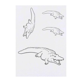 4 x 'Crocodile' Temporary Tattoos - Water Resistant, Skin-Safe, Non-Toxic Transfers, Mixed Sizes (TO00069242)