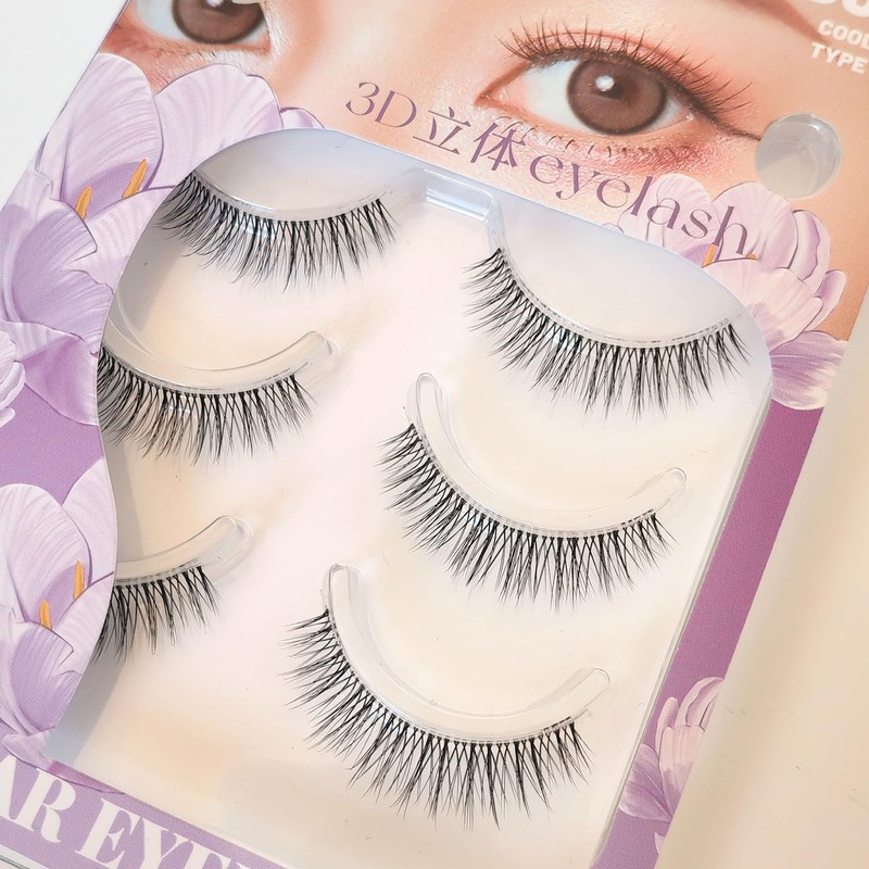 CLEAREYELASH False Eyelashes Natural 3D Matsuke Formula 3 Pairs (S02