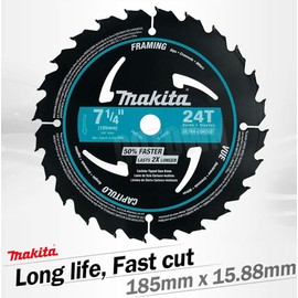 Makita Sierra Circular con Rombo Ct Atb "M Force", color Negro, 7 1/4" x 5/8" x 24 Dientes