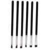 Outanaya 6pcs Flat Eyeliner and Eyebrow Brush Set Fine Tip