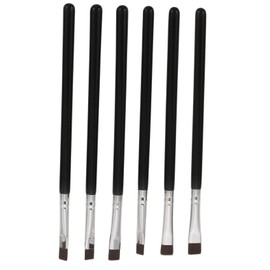 Outanaya 6pcs Flat Eyeliner and Eyebrow Brush Set Fine Tip Makeup Tools for Eye Cosmetics Precision Application for Professional and Everyday Use
