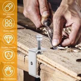 C Clamps Heavy Duty, 2 Pcs Tiger Clamp Woodworking With Wrench 304 Stainless Steel Metal Clamps With Wide Jaw Openings (85mm)