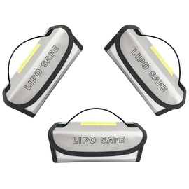 CNDHDOK 3PCS 185 * 60 * 75mm Lipo Battery Safe Bag Charging Bag for Lipo Battery Pack Storage Charging Transport,Home Travel Fireproof Safe Storage Pouch