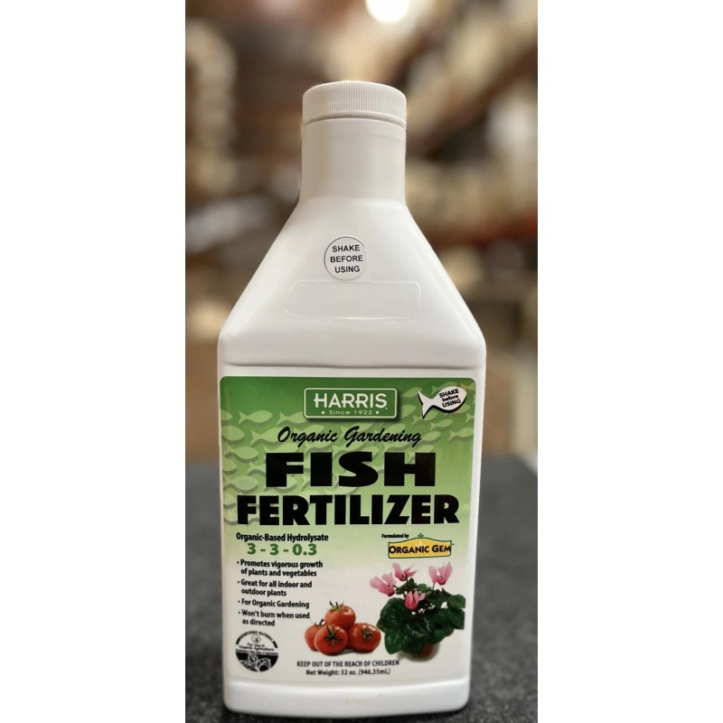 Harris Organic Gardening Fish Fertilizer Plant Food 3-3-0.3 Promotes Growth