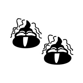 2Pcs Funny Toilet Sticker Toilet Sticker Funny Cheerful Bathroom Stickers Waterproof Toilet Seat Sticker Waterproof Poop Emoji Wall Art Vinyl Decal for Toilet Seat Toilet Lid Bathroom(B Size)