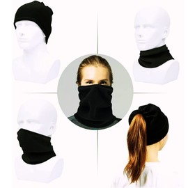 Legby Living by Living by Living Mens Women Fleece Collar Heavy Duty Tube Scarf Gift, black