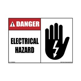 Danger Electrical Hazard ANSI Red Black Safety Decal Unlimited High Voltage Shock Electrocution Injury Warning Label Sticker Decal Made in America 3.5 x 5