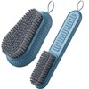 2PCS Heavy Duty Fingernail Brush for Men, Nail Brush for Cleaning Fingernails, Durable Stiff Bristles Fingernail Nail Hand Scrub Brush Toes Nail Brush Handle Grip Nail Brush for Gardener Mechanics (Blue, One size)
