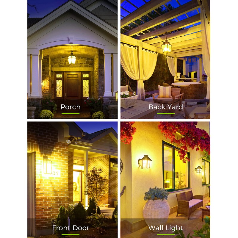 LOHAS Dusk to Dawn Bug Light Bulb Outdoor, A19 Yellow