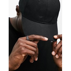 ChainsHouse Gothic Skull Ring for Men, Large Stainless Steel Signet Ring Size 11 Cool Ring