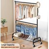 MISSLO Heavy Duty Clothing Racks for Hanging Clothes Rack Double