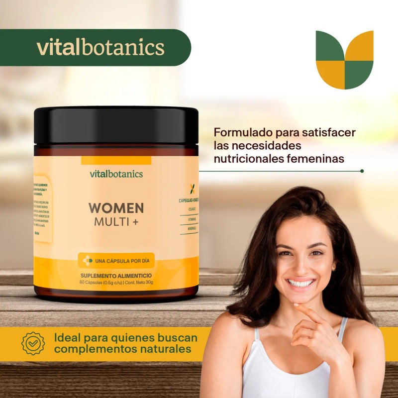 Multivitaminico Mujer Con Colageno 60 Caps | Vitalbotanics Sin Sabor