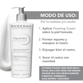 BIODERMA, Limpiador Exfoliante, Pigmentbio Foaming Cream, Jabón en Crema Exfoliante para Rostro, 500ML