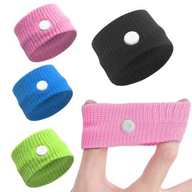 PLABBDPL Pack of 4 Acupressure Bracelets for Nausea for Children and Adults - Effective Aid for Travel Sickness, Seasickness and Pregnancy Sickness
