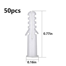 Wensilon (274 pcs) Plastic Drywall Wall Anchors Kit with Screws， Concrete Screw kit Wall Anchor Set Suitable for Brick and Cement Walls