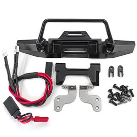 MOHERO Metal Front Bumper Mount with Led Light RC Bumper for 1/18 TRX-4M TRX4M Bronco Defender RC Crawler Car Upgrade Parts