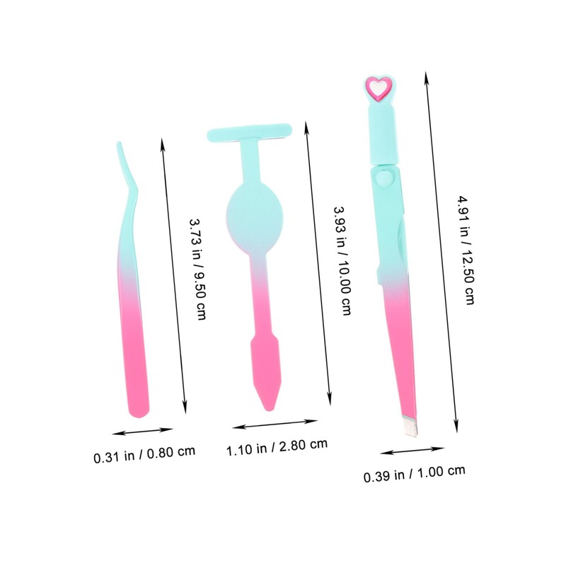OHPHCALL 1set Portable Eyebrow Tweezers Kit Grip Tweezers for Lash