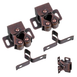 2Pcs Cabinet Latch, Double Roller Catch Latches Hardware for Cabinet Closet Cupboard Door Latches and Catches (Bronze)
