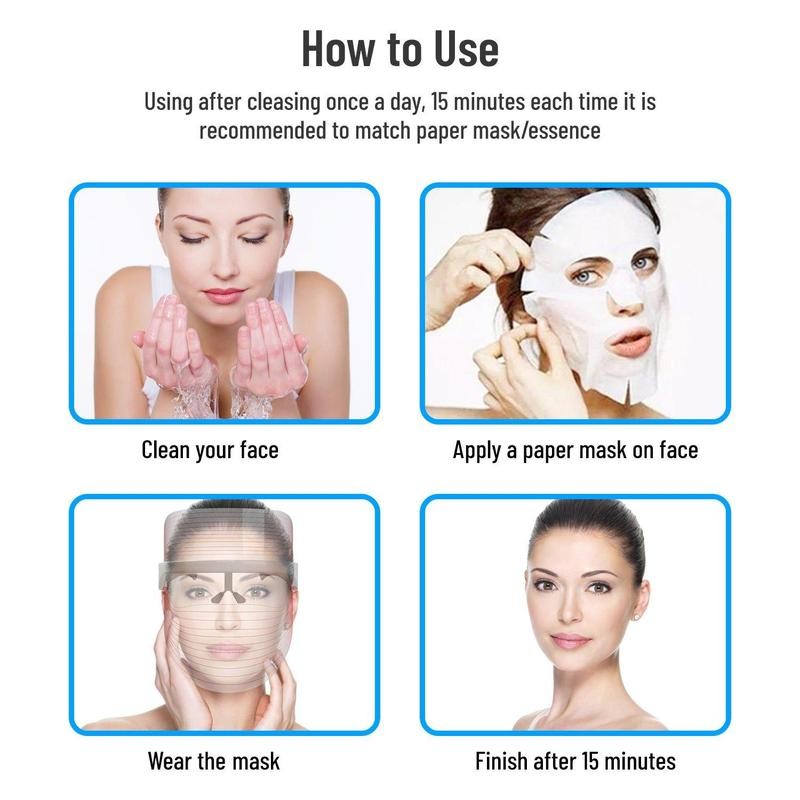 Portable Wireless LED Facial Mask, 1 Box Rechargeable Skin Care