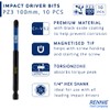 10 x Rennie Tools 100mm Long PZ3 Impact Screwdriver Driver